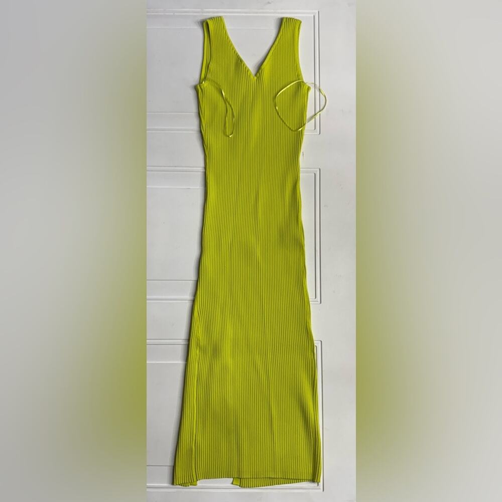 House of Harlow 1960 NWT Womens Sz S Neon Green Bodycon Maxi Dress Ring Detail - Picture 7 of 7